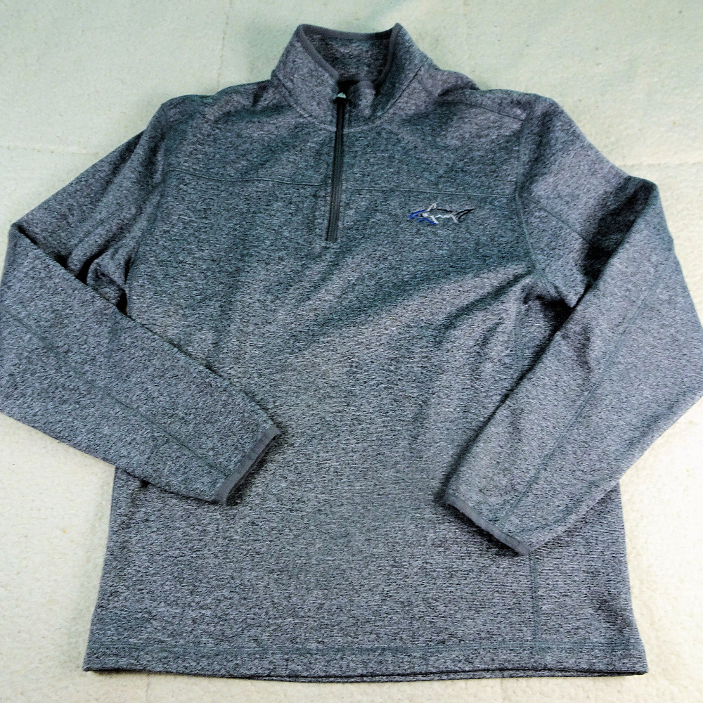 Greg Norman Tasso Elba Gray Qtr Zip Pullover Small